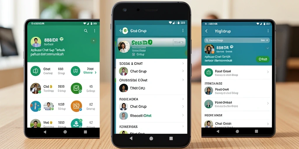 Tampilan antarmuka aplikasi 888IDR untuk Chat Grup yang menarik dan interaktif.