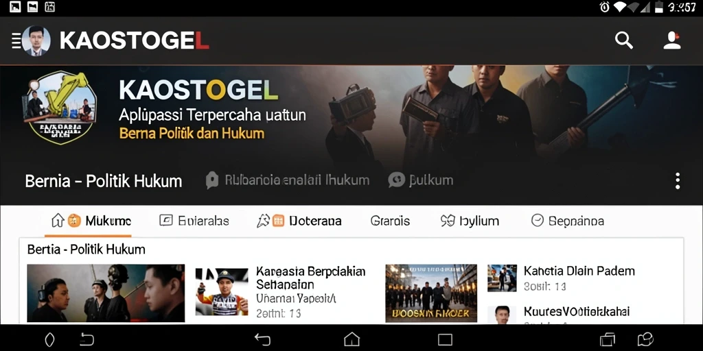 Antarmuka KAOSTOGEL yang informatif dan menarik untuk berita hukum.