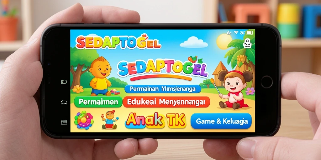 Antarmuka cerah dan menarik dari SEDAPTOGEL untuk anak-anak.