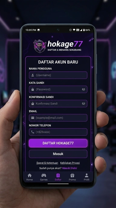 Tampilan halaman daftar hokage77
